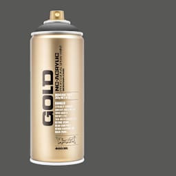 Montana Gold Acrylic Professional Spray Paint - Basalt, 400 ml (Spray can with color swatch)