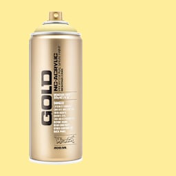 Montana Gold Acrylic Professional Spray Paint - Vanilla, 400 ml (Spray can with color swatch)