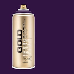 Montana Gold Acrylic Professional Spray Paint - Black Purple, 400 ml (Spray can with color swatch)