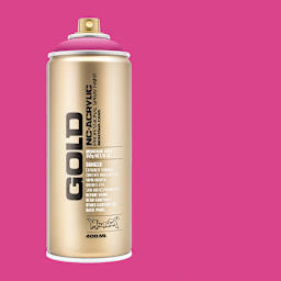 Montana Gold Acrylic Professional Spray Paint - Pink Pink, 400 ml (Spray can with color swatch)
