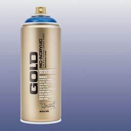 Montana Gold Acrylic Transparent Spray Paint - Transparent Ultramarine, 400 ml can with color swatch