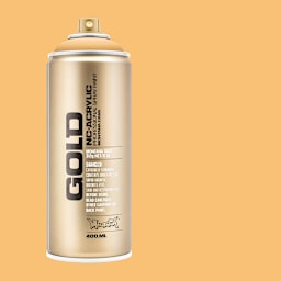 Montana Gold Acrylic Professional Spray Paint - Creme Orange, 400 ml (Spray can with color swatch)