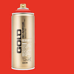 Montana Gold Acrylic Professional Spray Paint - Shock Orange Dark, 400 ml (Spray can with color swatch)