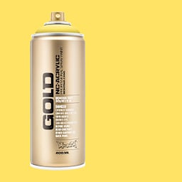 Montana Gold Acrylic Professional Spray Paint - Easter Yellow, 400 ml (Spray can with color swatch)