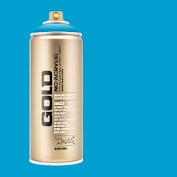 Montana Gold Acrylic Professional Spray Paint - Light Blue, 400 ml (Spray can with color swatch)