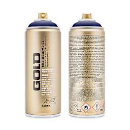 Montana Gold Acrylic Professional Spray Paint - Louie Lilac, 400 ml (Front and back of spray can)