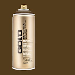 Montana Gold Acrylic Professional Spray Paint - Mushroom, 400 ml (Spray can with color swatch)