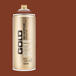 Montana Gold Acrylic Professional Spray Paint - Orange Brown, 400 ml (Spray can with color swatch)