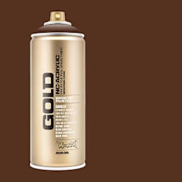 Montana Gold Acrylic Professional Spray Paint - Cacao, 400 ml (Spray can with color swatch)