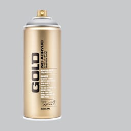 Montana Gold Acrylic Metallic Tones Spray Paint  - Outline Silver, 400 ml, can with color swatch