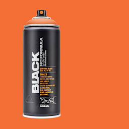 Montana Black Spray Paint - Atom's Megablast, 400 ml can with swatch