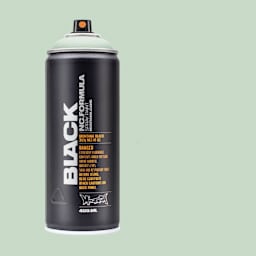 Montana Black Spray Paint - Olymp, 400 ml can with swatch