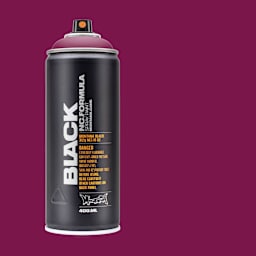 Montana Black Spray Paint - Imperator, 400 ml can with swatch