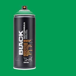 Montana Black Spray Paint - Woodstock, 400 ml can with swatch