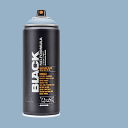 Montana Black Spray Paint - Trout, 400 ml can with swatch