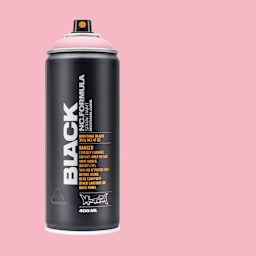 Montana Black Spray Paint - Miss Piggy, 400 ml can with swatch