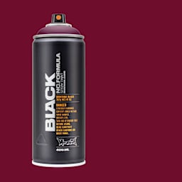 Montana Black Spray Paint - Wine Gum, 400 ml can with swatch