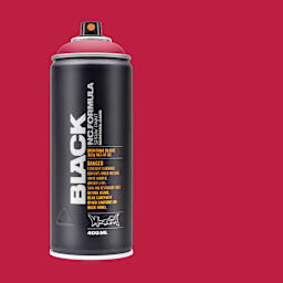 Montana Black Spray Paint - Bloody Mary, 400 ml can with swatch