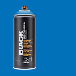 Montana Black Spray Paint - Horizon, 400 ml can with swatch