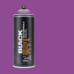 Montana Black Spray Paint - Pimp Violet, 400 ml can with swatch