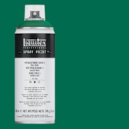 Liquitex Professional Spray Paint - Phthalo Green (Blue Shade) 5, 400 ml can and swatch