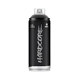 MTN Hardcore 2 Spray Paint - Spray can of Satin finish Black shown uncapped