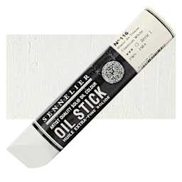 Sennelier Artists' Oil Stick - Titanium White, 96 ml stick and swatch