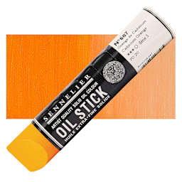 Sennelier Artists' Oil Stick - Cadmium Orange, 96 ml stick and swatch