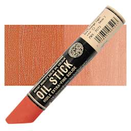 Sennelier Artists' Oil Stick - Red Orange Light stick and swatch