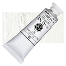 Da Vinci Artists' Oil Color - Titanium White, 37 ml Tube and swatch