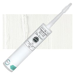 Da Vinci Artists' Oil Color - Titanium White, 300 ml cartridge and swatch