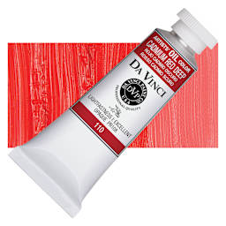 Da Vinci Artists' Oil Color - Cadmium Red Deep, 37 ml Tube and swatch