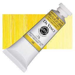 Da Vinci Artists' Oil Color - Hansa Yellow Light, 37 ml Tube and swatch