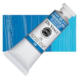 Da Vinci Artists' Oil Color - Cerulean Blue Hue, 37 ml Tube and swatch