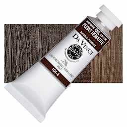 Da Vinci Artists' Oil Color - Burnt Hematite, 37 ml Tube and swatch