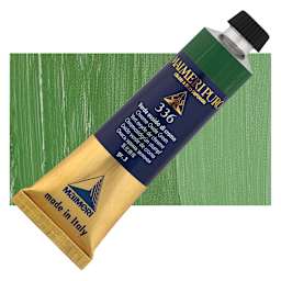 Maimeri Puro Oil Color - Chrome Oxide Green, 40 ml tube and swatch