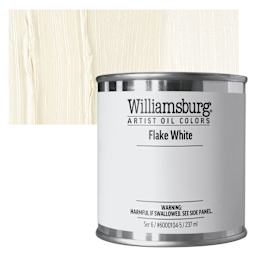 Williamsburg Handmade Oil Paint - Flake White, 8 oz can and swatch