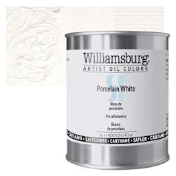 Williamsburg Handmade Safflower Oil Color - Porcelain White, 16 oz Can and swatch