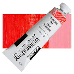 Williamsburg Handmade Oil Paint - Fluorescent Red, 37 ml tube and swatch