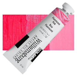 Williamsburg Handmade Oil Paint - Fluorescent Pink, 37 ml tube and swatch
