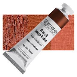 Williamsburg Handmade Oil Paint - French Rouge Indien, 37 ml tube and swatch