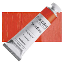 Williamsburg Oil - Pyrrole Orange, 37 ml tube and swatch