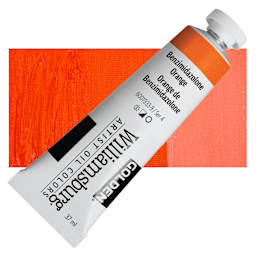 Williamsburg Handmade Oil Paint - Benzimidazolone Orange, 37 ml tube and swatch