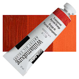 Williamsburg Handmade Oil Paint - Transparent Pyrrole Orange, 37 ml tube and swatch