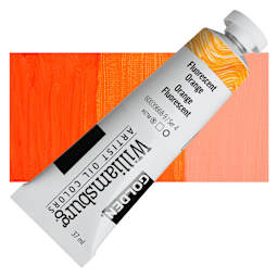 Williamsburg Handmade Oil Paint - Fluorescent Orange, 37 ml tube and swatch