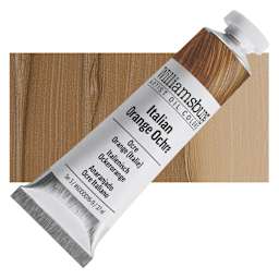 Williamsburg Handmade Oil Paint - Italian Orange Ochre, 37 ml tube and swatch
