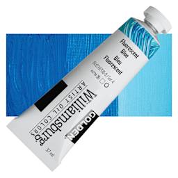Williamsburg Handmade Oil Paint - Fluorescent Blue, 37 ml tube and swatch