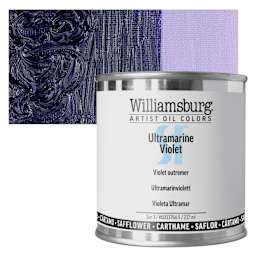 Williamsburg Handmade Safflower Oil Color - Ultramarine Violet, 8 oz can and swatch
