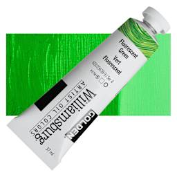 Williamsburg Handmade Oil Paint - Fluorescent Green, 37 ml tube and swatch