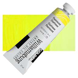 Williamsburg Handmade Oil Paint - Fluorescent Chartreuse, 37 ml tube and swatch